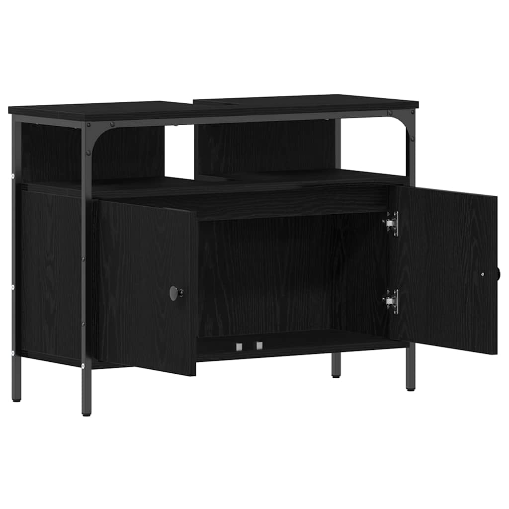 Baderomsvaskeskap Svart eik 80 x 30 x 60 cm Konstruert tre