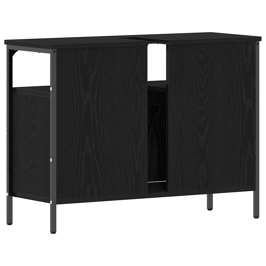 Baderomsvaskeskap Svart eik 80 x 30 x 60 cm Konstruert tre