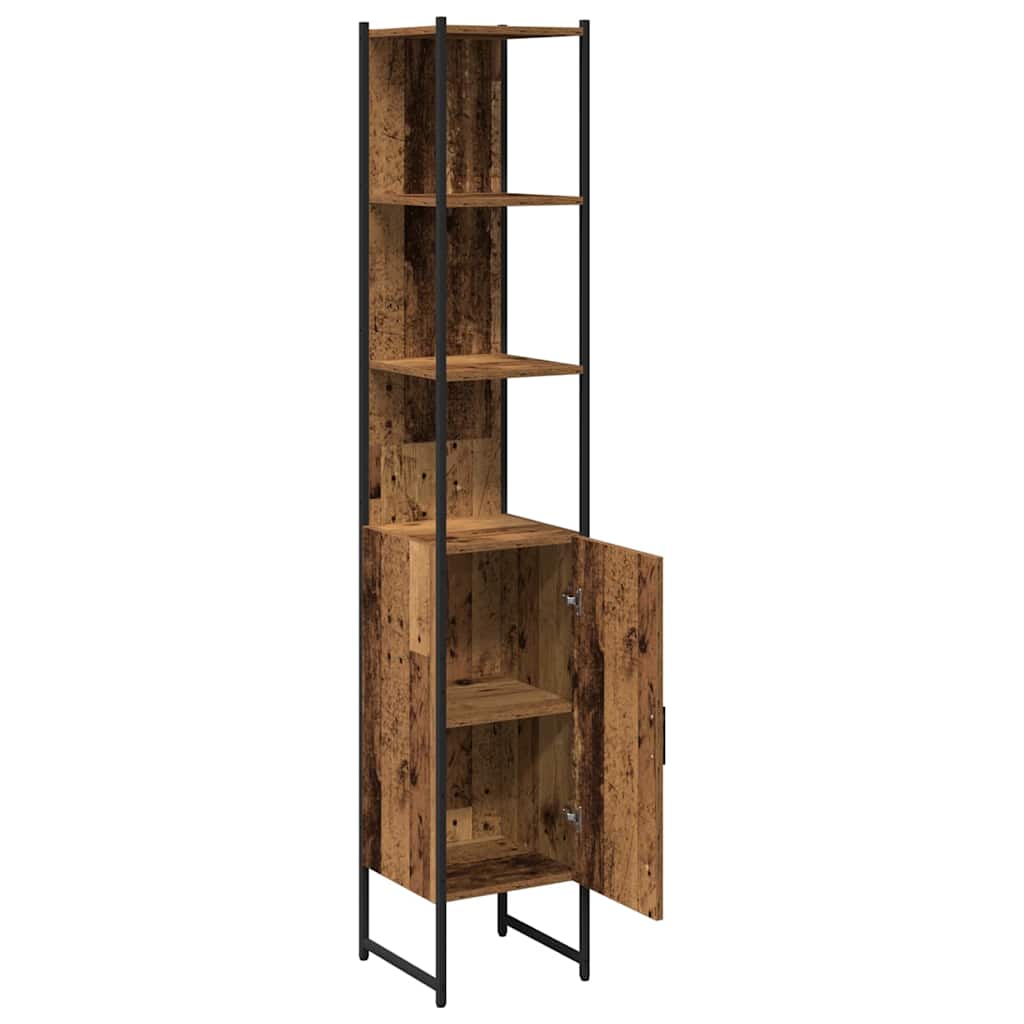 Baderomsskap Gammelt tre 33 x 33 x 185.5 cm Konstruert tre