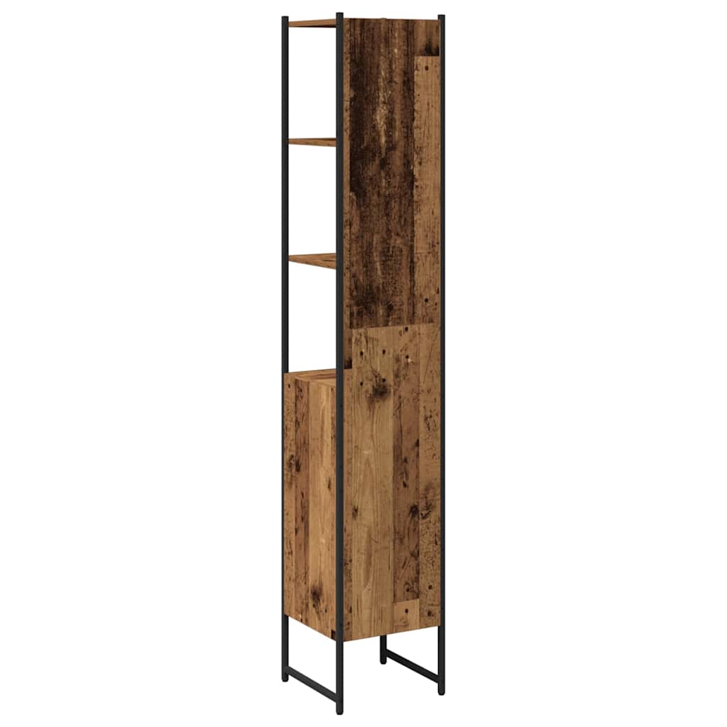 Baderomsskap Gammelt tre 33 x 33 x 185.5 cm Konstruert tre