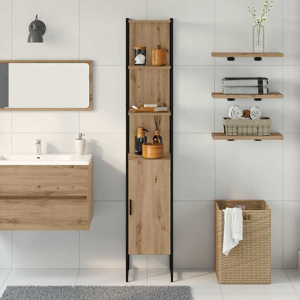 Baderomsskap artisan eik 33 x 33 x 185,5 cm Konstruert tre