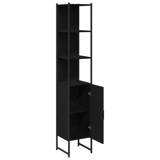 Baderomsskap Svart eik 33 x 33 x 185,5 cm Konstruert tre