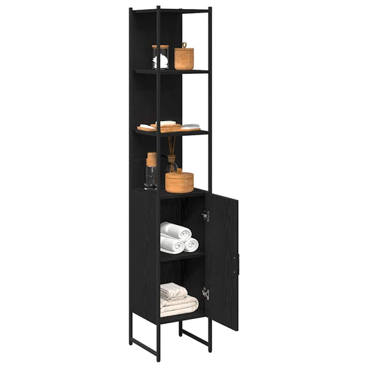 Baderomsskap Svart eik 33 x 33 x 185,5 cm Konstruert tre