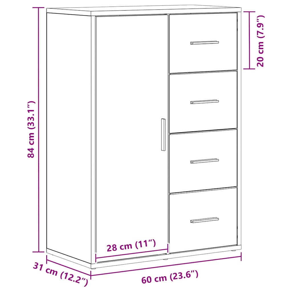 Serviesskap Artisan Eik 60 x 31 x 84 cm Konstruert tre