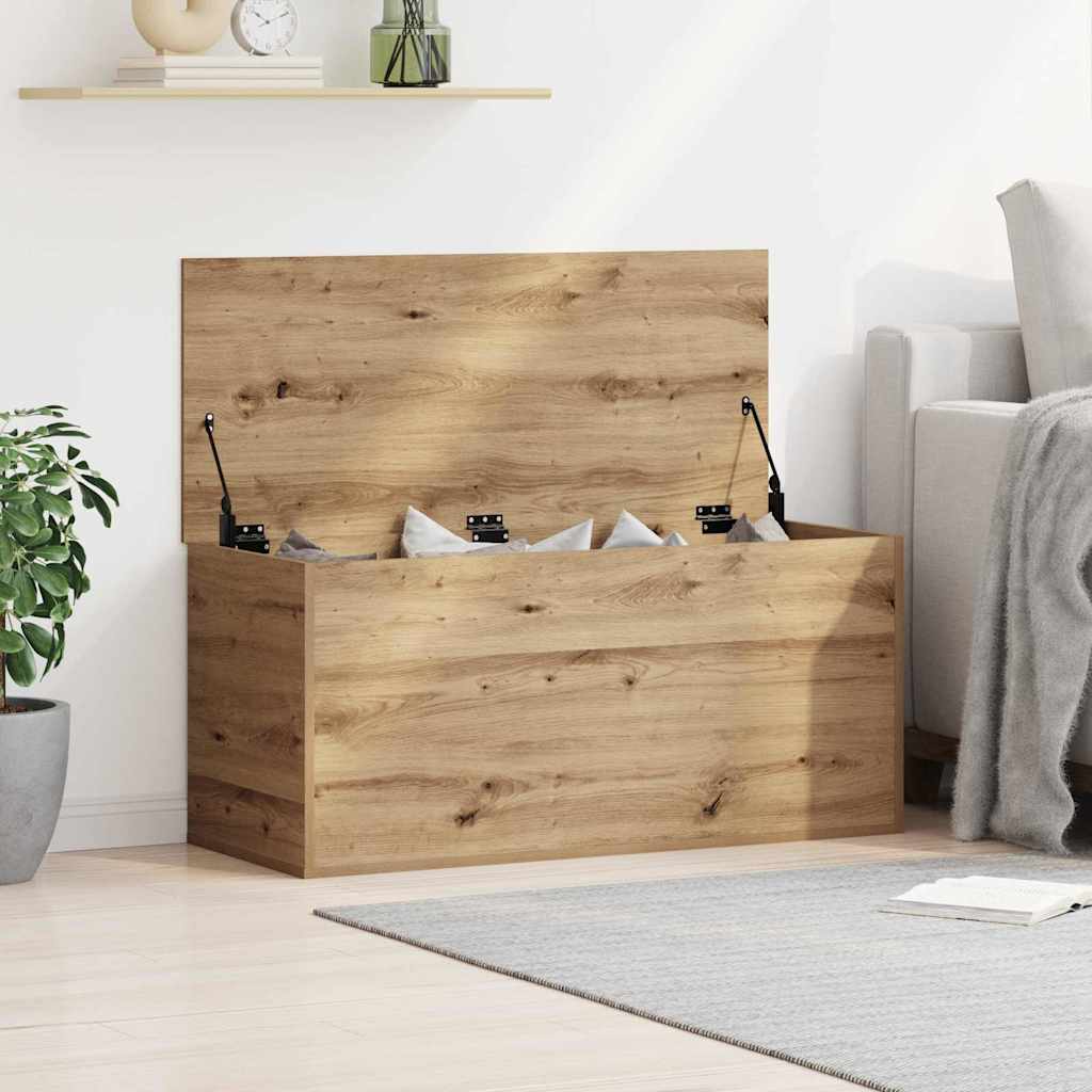 Lagringsboks artisan eik 100 x 42 x 46 cm Konstruert tre vidaXL