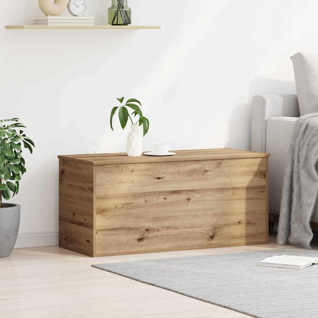 Lagringsboks artisan eik 100 x 42 x 46 cm Konstruert tre vidaXL