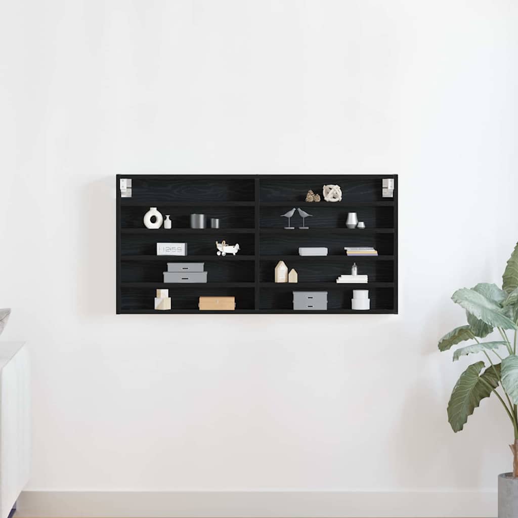 Visningsskap Svart Eik 100 x 8,5 x 50 cm Konstruert tre