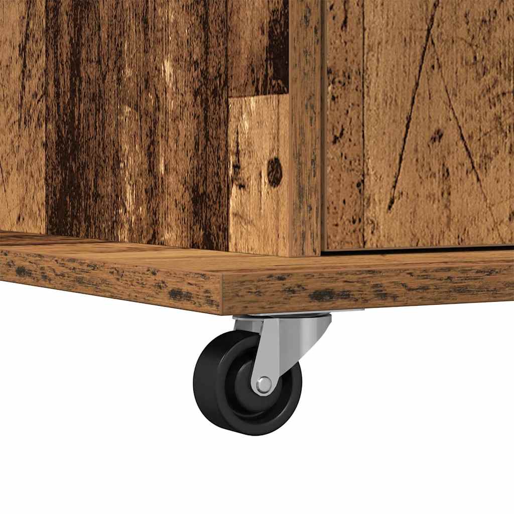 Podium med skuff Gammelt tre 55 x 55 x 107 cm Konstruert tre