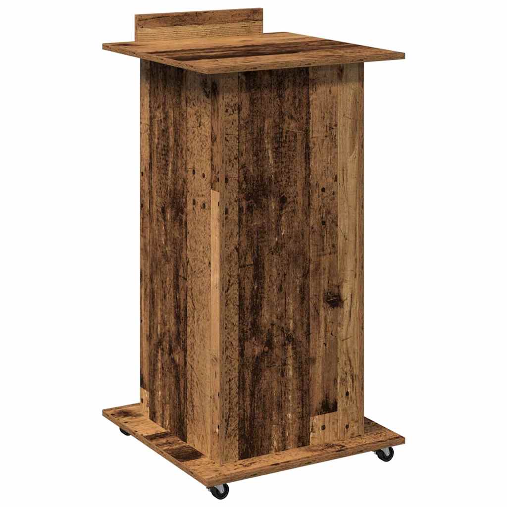 Podium med skuff Gammelt tre 55 x 55 x 107 cm Konstruert tre
