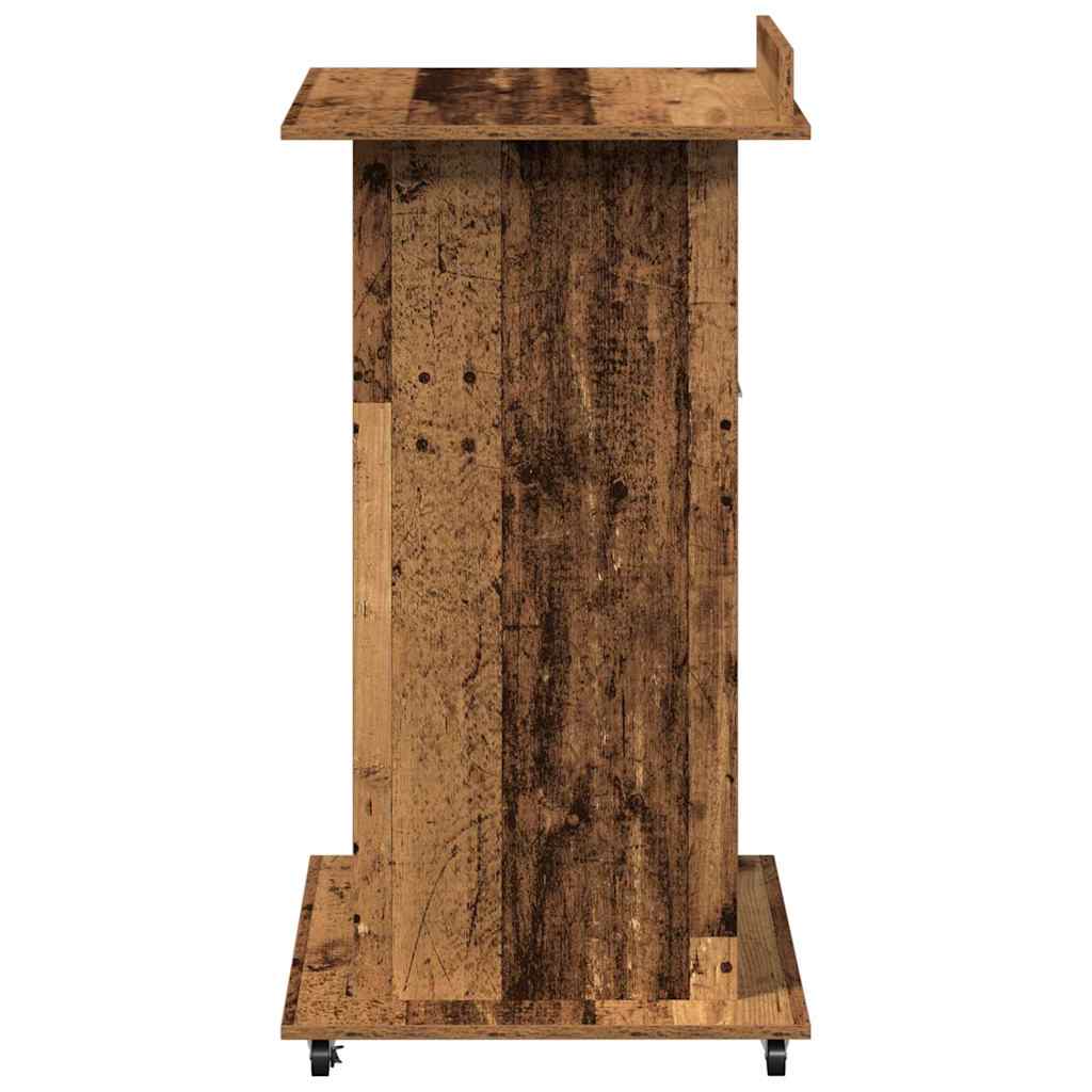 Podium med skuff Gammelt tre 55 x 55 x 107 cm Konstruert tre
