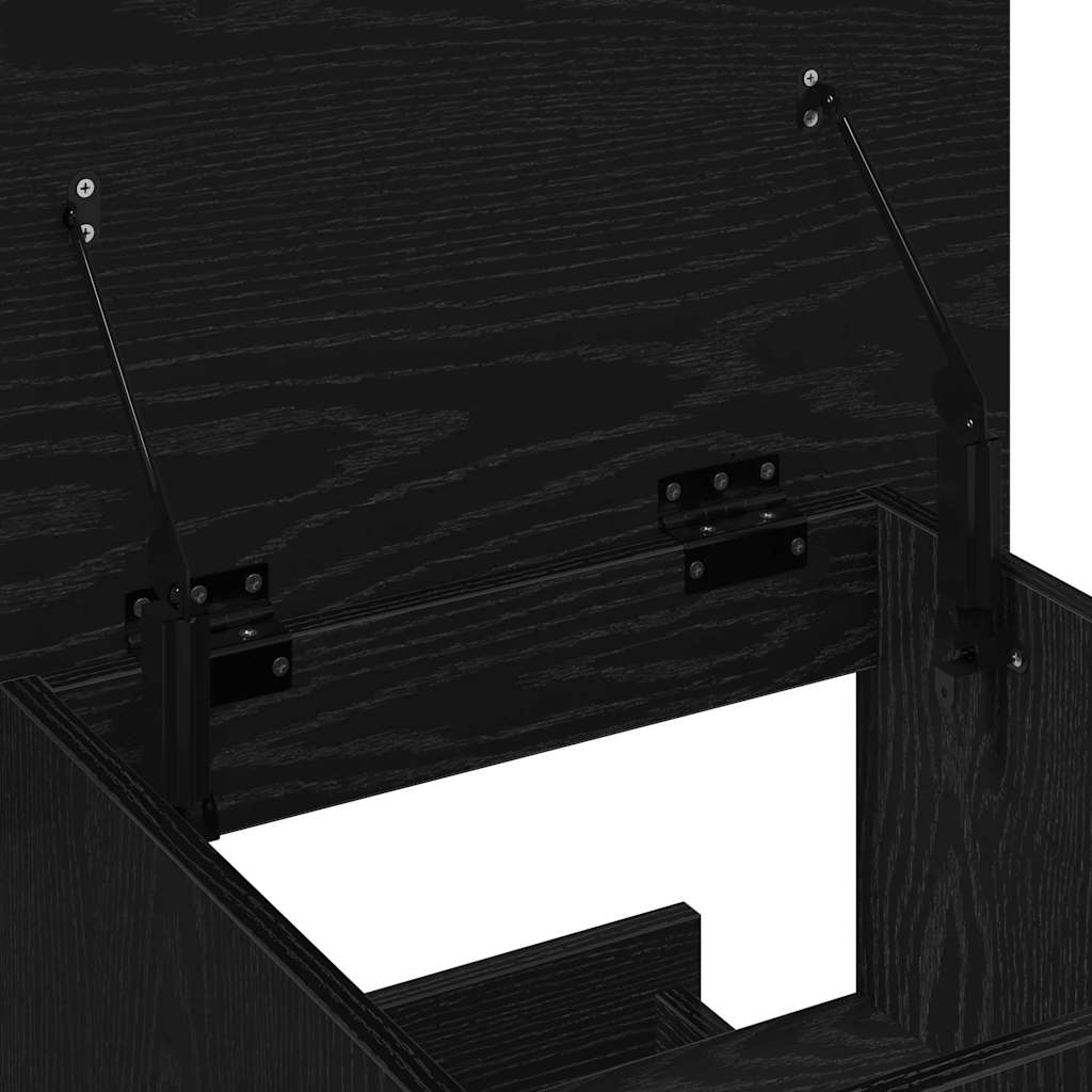 Podium med skuff Svart Eik 55 x 55 x 107 cm Konstruert tre