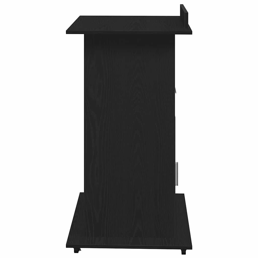 Podium med skuff Svart Eik 55 x 55 x 107 cm Konstruert tre