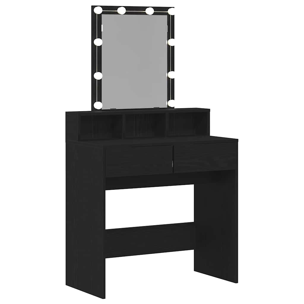 Sminkebord Svart eik 80 x 41 x 144.5 cm Konstruert tre