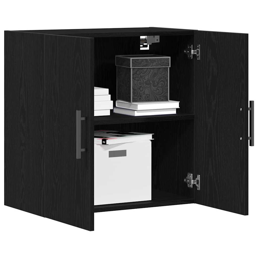 Veggskap Veggmontert Svart Eik 60 x 31,5 x 60 cm Konstruert tre