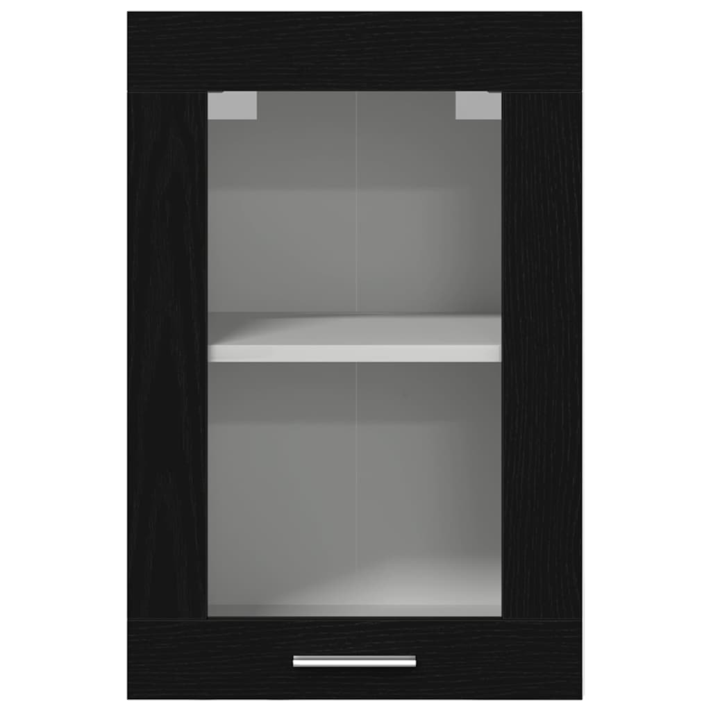 Hengende vitrineskap svart eik 40x31x60 cm konstruert tre