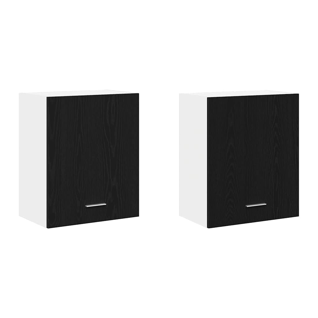 Hengende skap med hylle Lyon 2 pcs Svart Eik 50 x 31 x 60 cm