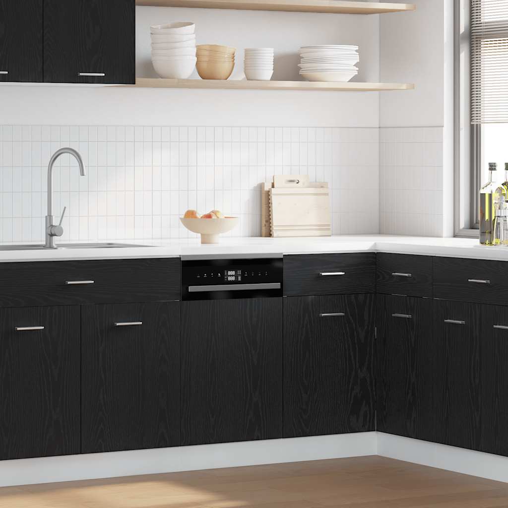 Oppvaskmaskin panel "Lyon" svart eik 45x1,5x67 cm