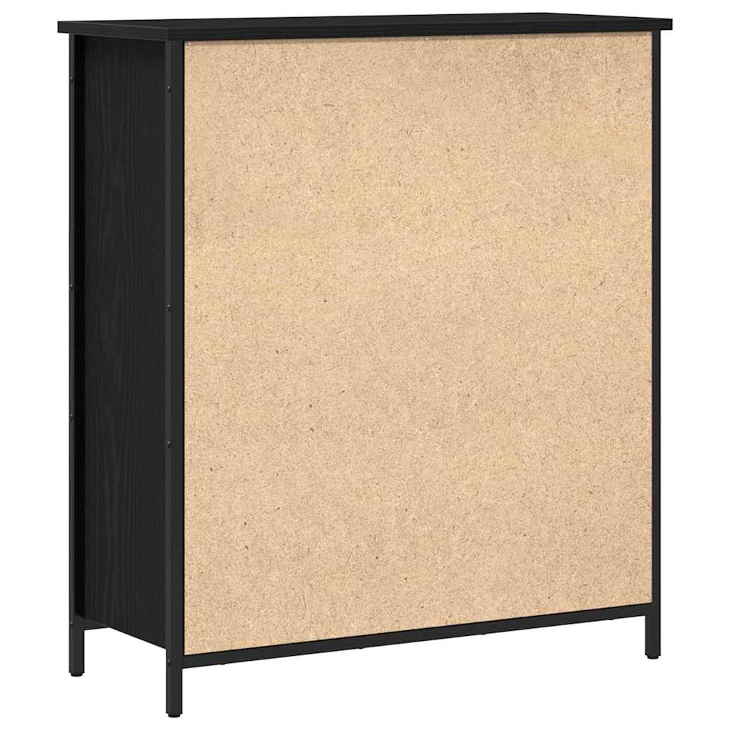 Serviesskap med skuff Svart Eik 70 x 30 x 80 cm Konstruert tre