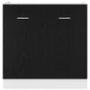 Underskap til oppvaskkum svart eik 80x46x81,5 cm konstruert tre