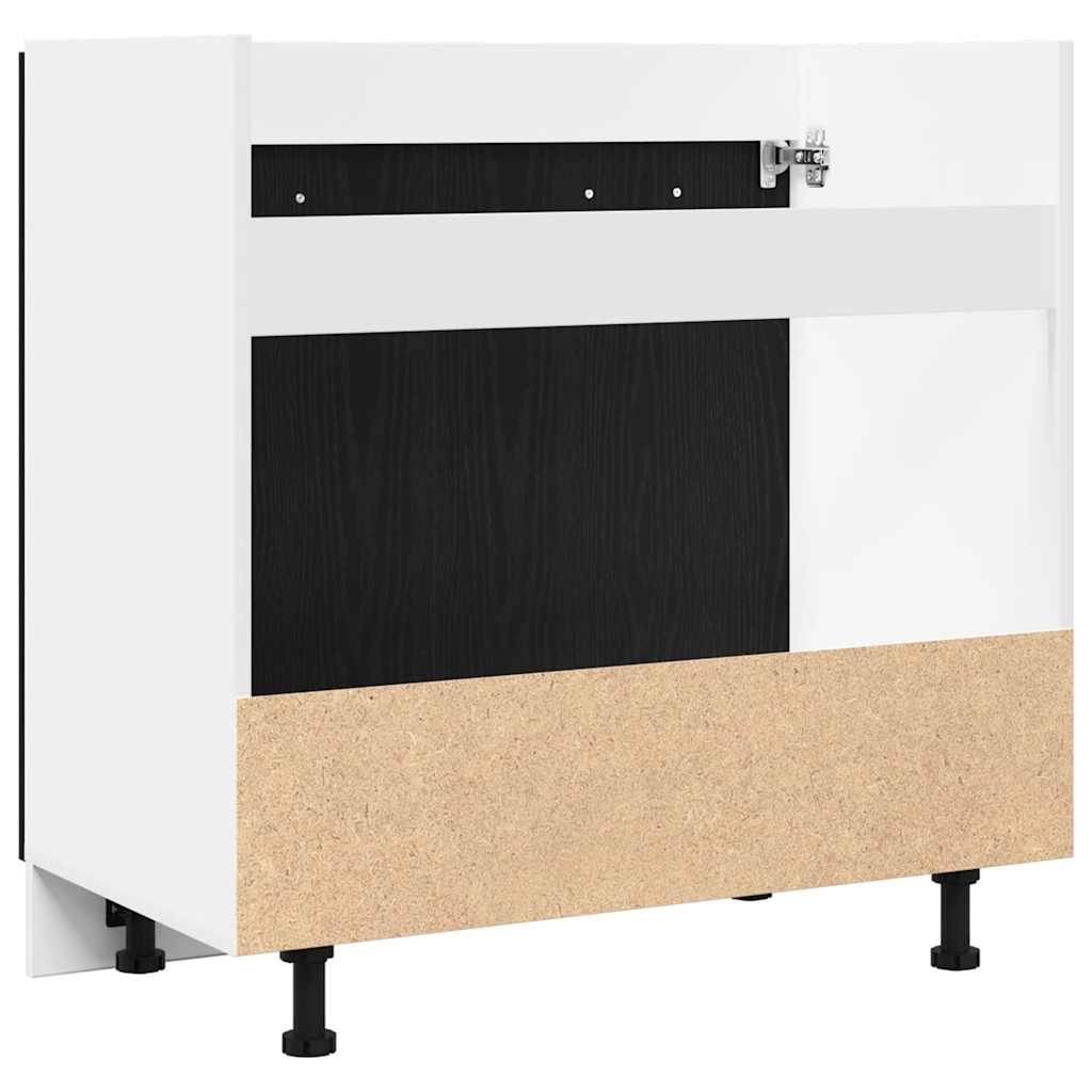 Underskap til oppvaskkum svart eik 80x46x81,5 cm konstruert tre