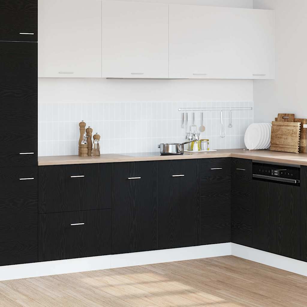 Underskap til oppvaskkum svart eik 80x46x81,5 cm konstruert tre