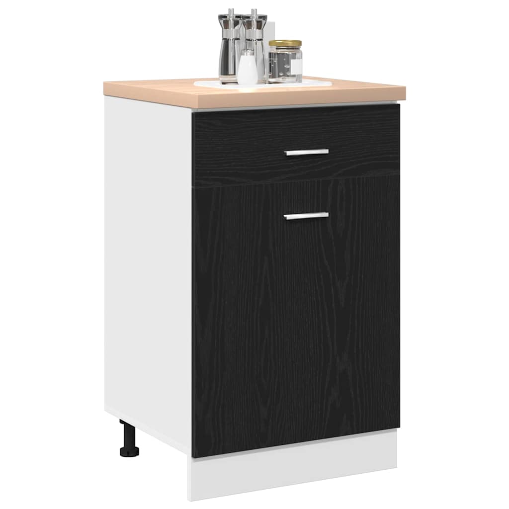 Hengende skap Svart Eik 50 x 46 x 81,5 cm Konstruert tre