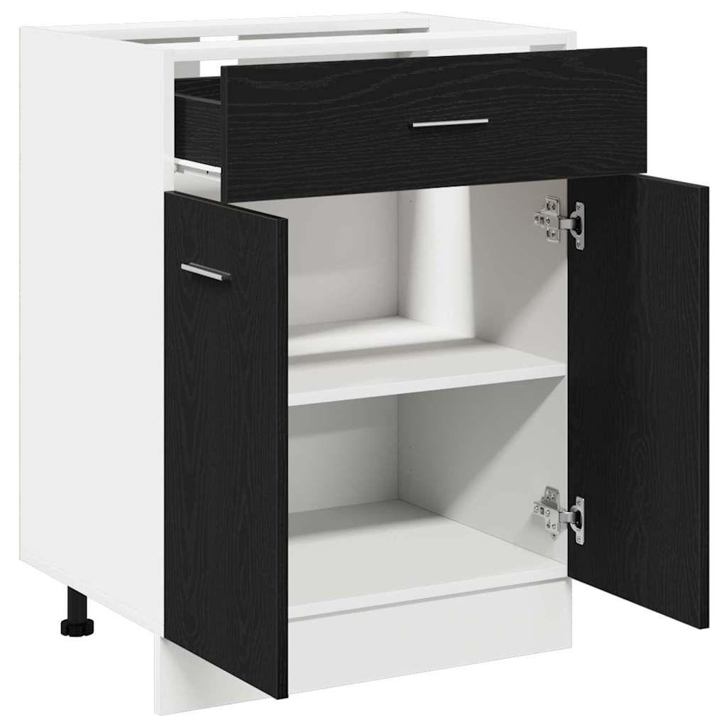 Hengende skap Svart Eik 60 x 46 x 81,5 cm Konstruert tre