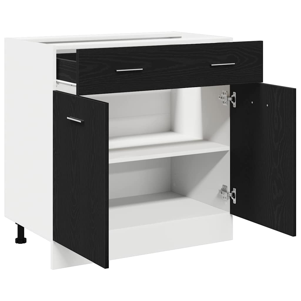 Hengende skap Svart Eik 80 x 31 x 81,5 cm Konstruert tre