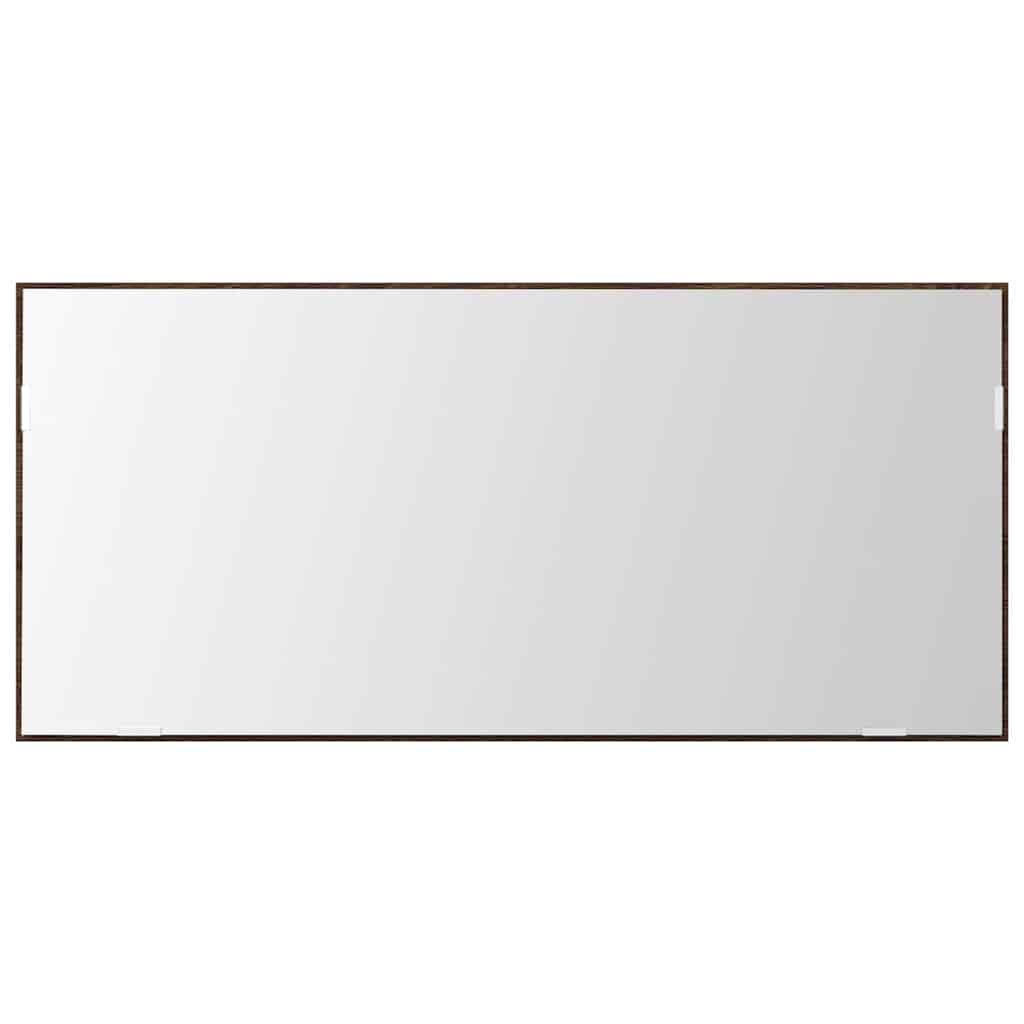 Speil Veggmontert brun eik 80 x 37 cm Glass og konstruert tre