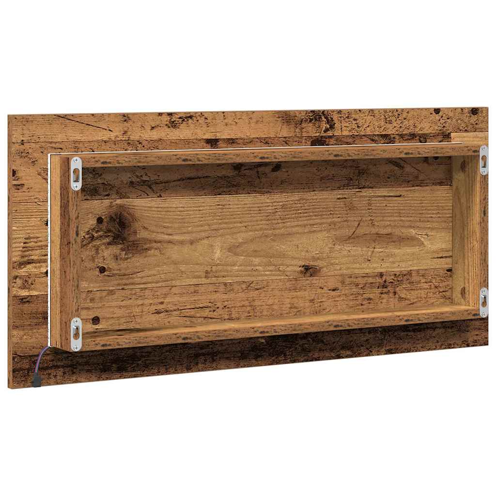 Speil med speil Gammelt tre 80 x 37 cm Glass og konstruert tre