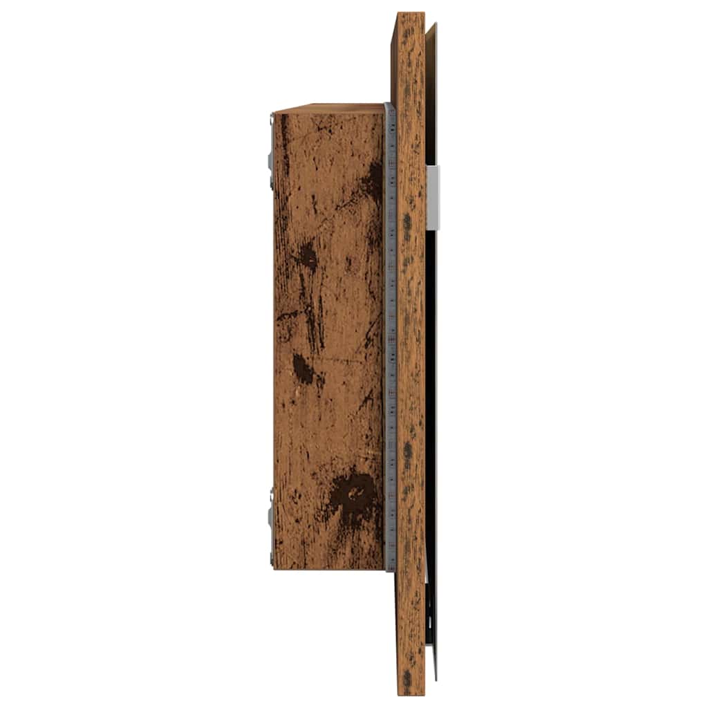 Speil med speil Gammelt tre 80 x 37 cm Glass og konstruert tre