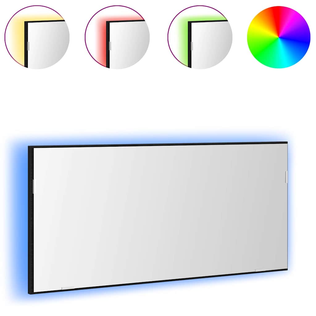 Speil Veggmontert Svart eik 80 x 37 cm Glass og konstruert tre