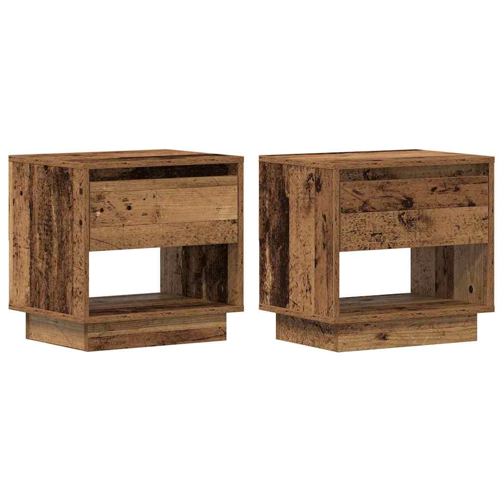 Nattbord 2 pcs Gammelt tre 45 x 34 x 44 cm Konstruert tre