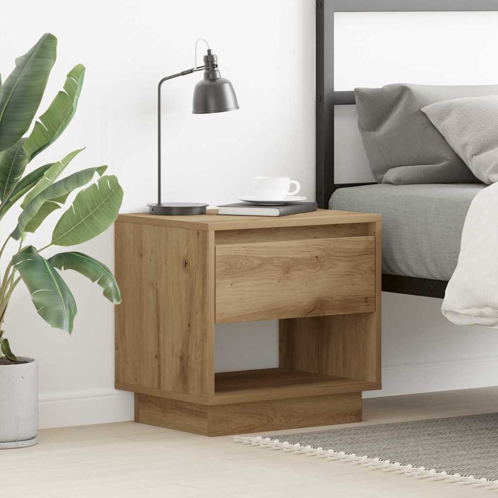 Nattbord med skuff Artisan Eik 45 x 34 x 44 cm Konstruert tre
