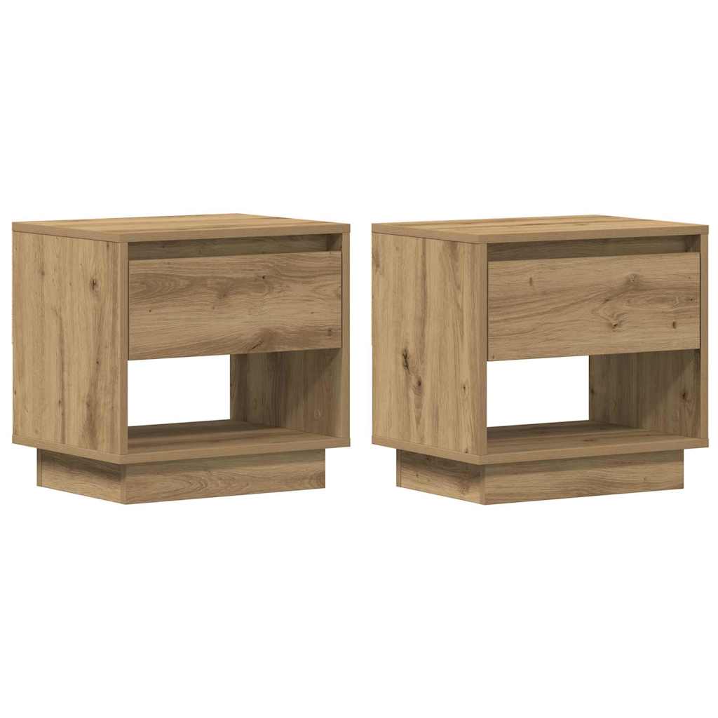 Nattbord 2 pcs Artisan Eik 45 x 34 x 44 cm Konstruert tre
