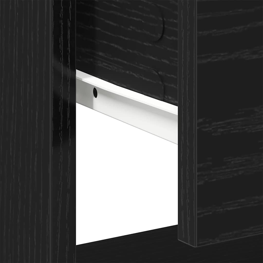 Nattbord 2 pcs Svart Eik 45 x 34 x 44 cm Konstruert tre