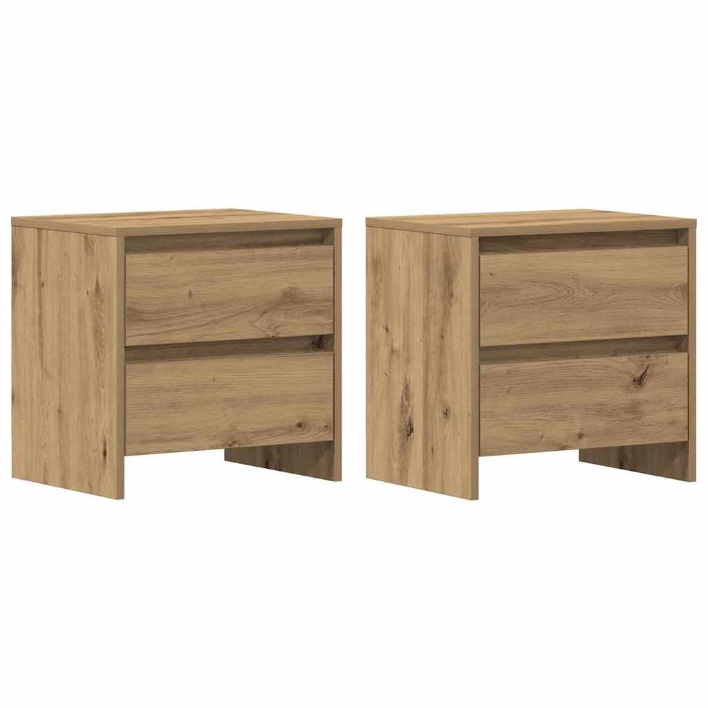 Nattbordskap 2 pcs Artisan Eik 45 x 34 x 44,5 cm Konstruert tre