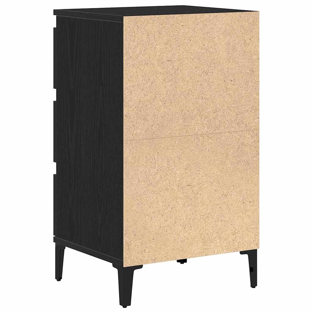 Nattbordskap med skuff Svart Eik 45 x 35 x 44 cm Konstruert tre