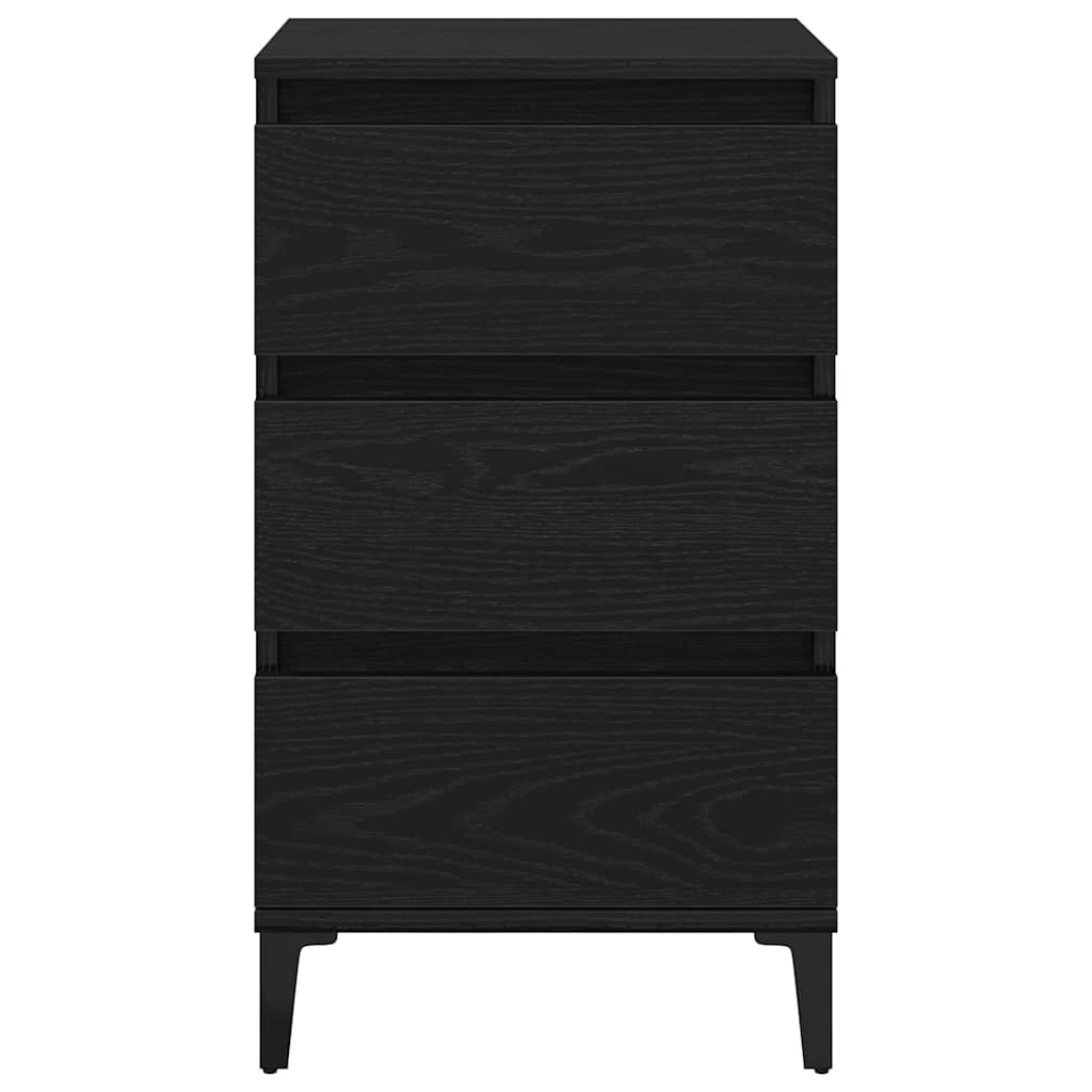 Nattbordskap med skuff Svart Eik 45 x 35 x 44 cm Konstruert tre