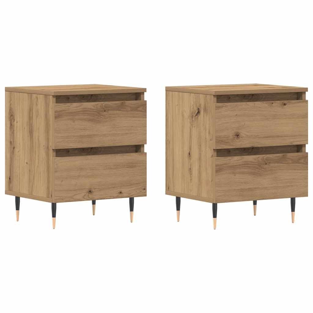 Nattbordskap 2 pcs Artisan Eik 40 x 35 x 50 cm Konstruert tre