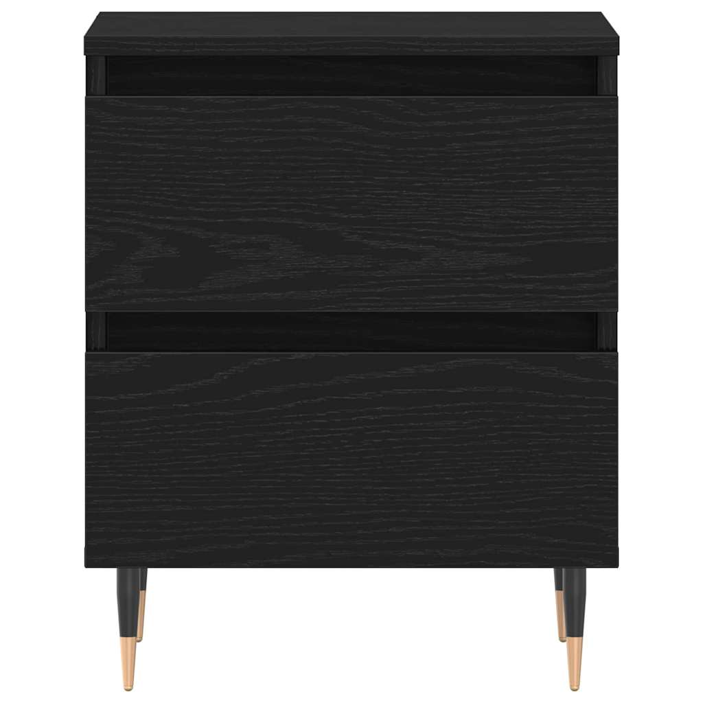 Nattbordskap 2 pcs Svart Eik 40 x 35 x 50 cm Konstruert tre