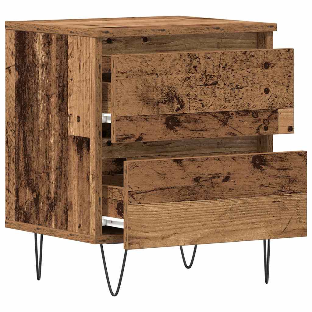 Nattbordskap 2 pcs Gammelt tre 40 x 35 x 50 cm Konstruert tre