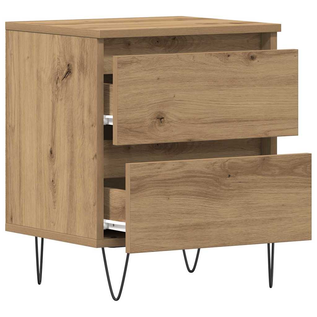 Nattbordskap 2 pcs artisan eik 40 x 35 x 50 cm Konstruert tre