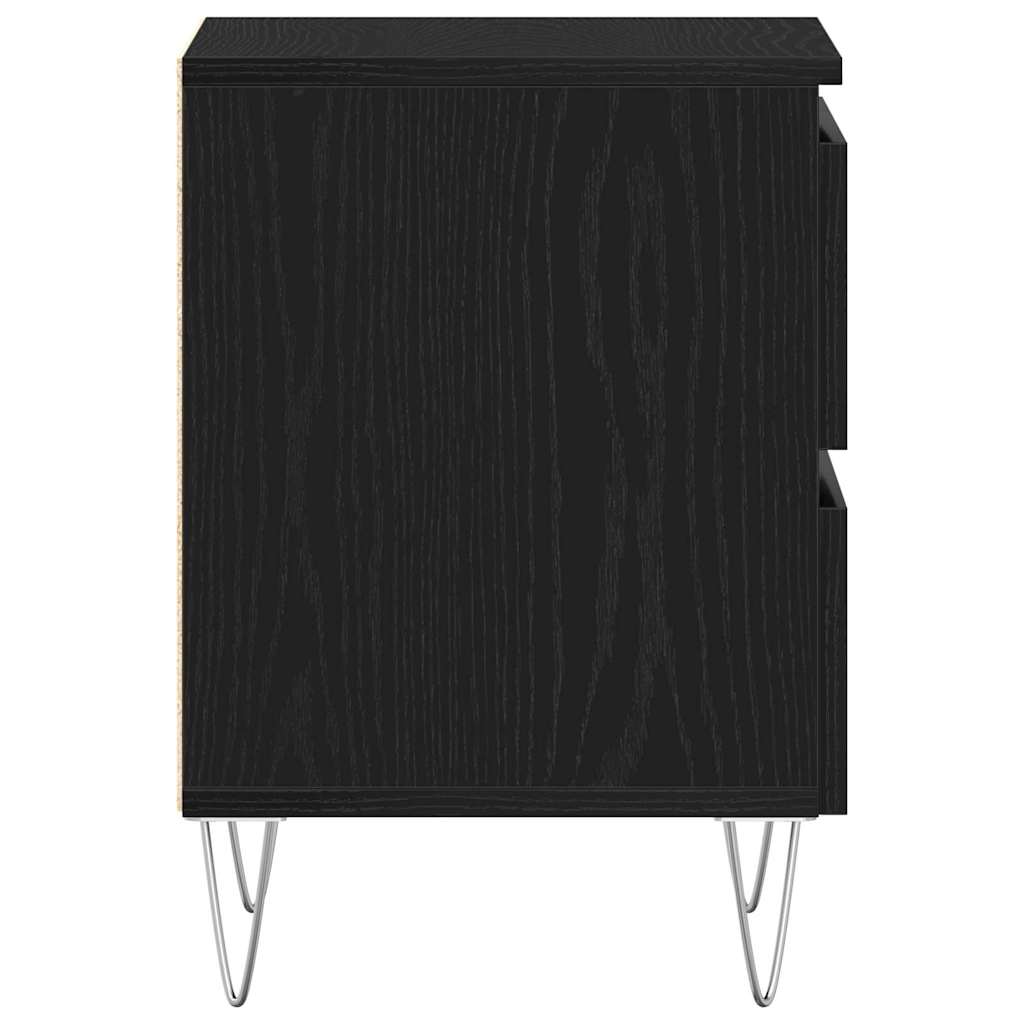 Nattbordskap med skuff Svart eik 40 x 35 x 50 cm Konstruert tre