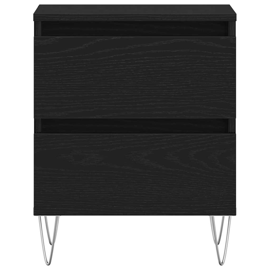 Nattbordskap 2 pcs Svart eik 40 x 35 x 50 cm Konstruert tre