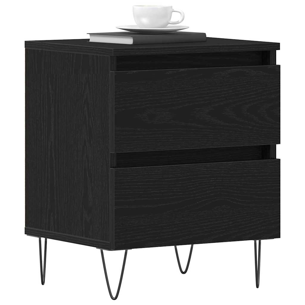 Nattbordskap 2 pcs Svart eik 40 x 35 x 50 cm Konstruert tre