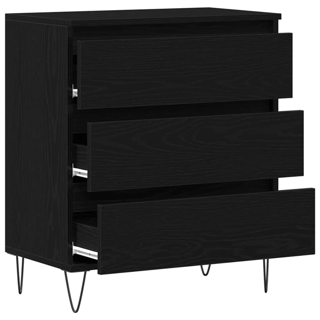 Serviesskap med skuff Svart Eik 60 x 35 x 70 cm Konstruert tre