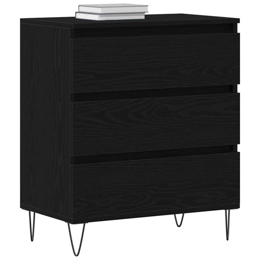 Serviesskap med skuff Svart Eik 60 x 35 x 70 cm Konstruert tre