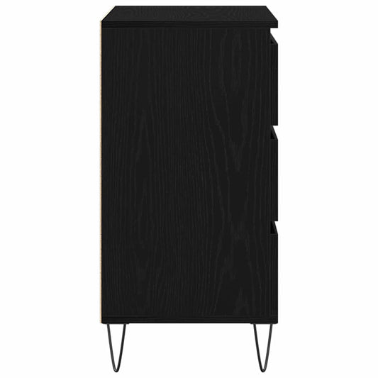 Serviesskap med skuff Svart Eik 60 x 35 x 70 cm Konstruert tre
