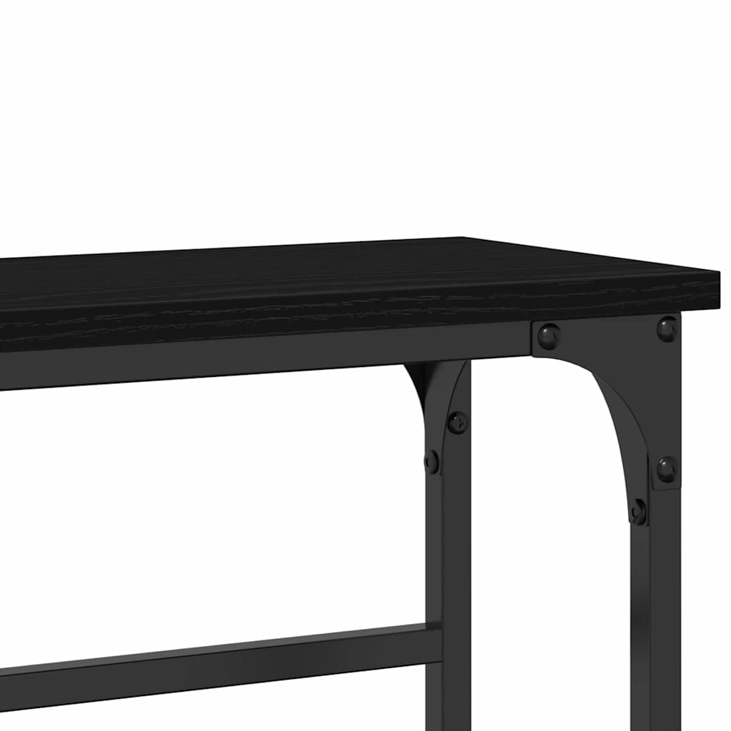 Konsollbord Svart Eik 75 x 19,5 x 75 cm Konstruert tre
